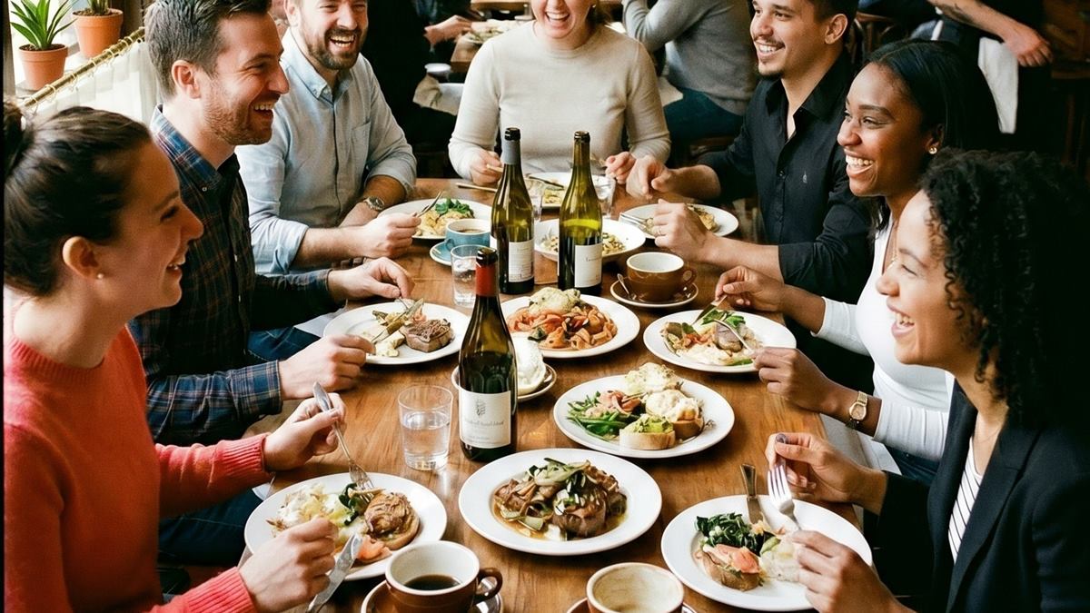 Participantes reunidos durante o almoço VIP